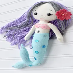 عروسک نمدی پری دریایی - فروشگاه اینترنتی پابزی