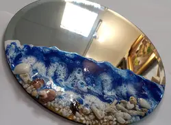 آینه دیواری رزین طرح ساحل