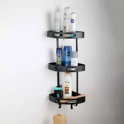 قفسه کنج حمام استیل مشکی K100