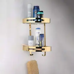 قفسه کنج حمام استیل طلایی K50