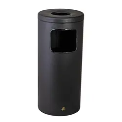 سطل زباله اداری زیر سیگاری 30 لیتر استیل مشکی