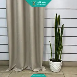 پرده پانچی آماده هازان (کتان) رنگ نقره ای - پرده شاپ