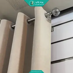 پرده پانچی آماده هازان (کتان) رنگ نقره ای - پرده شاپ