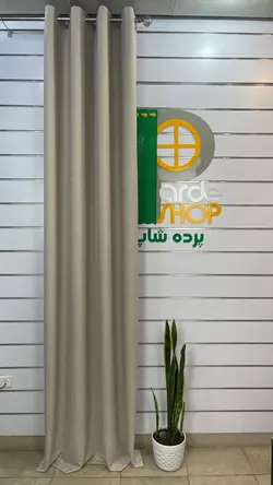 پرده پانچی آماده هازان (کتان) رنگ نقره ای - پرده شاپ