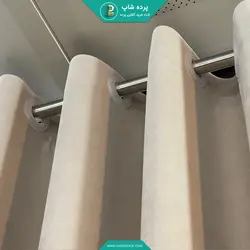 پرده پانچی آماده هازان (کتان) رنگ نقره ای - پرده شاپ
