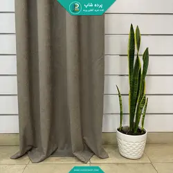 پرده پانچی آماده هازان (کتان) رنگ نوک مدادی - پرده شاپ