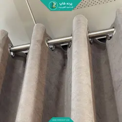 پرده پانچی آماده هازان (کتان) رنگ نوک مدادی - پرده شاپ