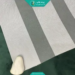 پرده زبرا تمام زمینه طرحدار رنگ طوسی روشن - پرده شاپ