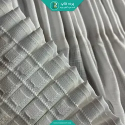 پرده تور کتان مات مدل چین دار همراه دوخت و نوار (دارای رنگبندی) - پرده شاپ