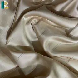 آستر پرده ساتن رنگ کرم همراه دوخت و نوار - پرده شاپ