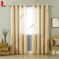 پرده پانچی کتان بافت‌دار کرم - پرده شاپ