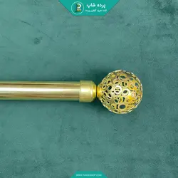 چوب پرده پانچی فلزی رنگ طلایی براق - پرده شاپ
