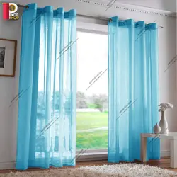 پرده پانچی حریر رنگ آبی ارتفاع 280 سانتی متر - پرده شاپ