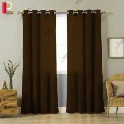 پرده پانچی کتان بافت‌دار قهوه‌ای سوخته - پرده شاپ