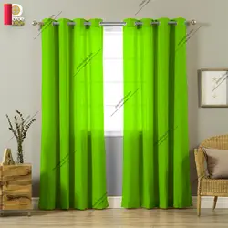 پرده پانچی کتان بافت‌دار سبز روشن - پرده شاپ