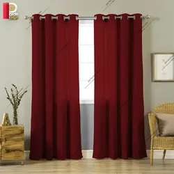 پرده پانچی کتان بافت‌دار زرشکی - پرده شاپ