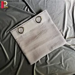 پرده پانچی تور کتان برند ParsDecor رنگ طوسی روشن - پرده شاپ