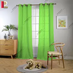 پرده پانچی تور کتان برند ParsDecor رنگ سبز کاهویی - پرده شاپ
