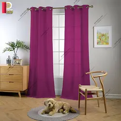 پرده پانچی تور کتان برند ParsDecor رنگ بنفش - پرده شاپ