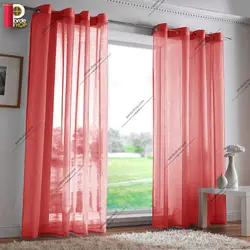 پرده پانچی حریر رنگ قرمز - پرده شاپ