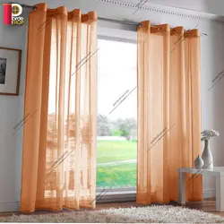 پرده پانچی حریررنگ نارنجی - پرده شاپ