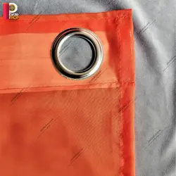 پرده پانچی حریررنگ نارنجی - پرده شاپ