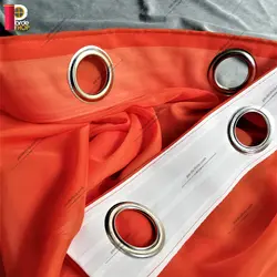 پرده پانچی حریررنگ نارنجی - پرده شاپ