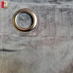 پرده پانچی مخمل کلاسیک رنگ طوسی - پرده شاپ