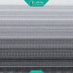 پرده زبرا طرح پلیسه ای رنگ طوسی مشکی - پرده شاپ