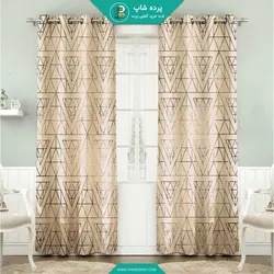 پرده پانچی چاپی طرح مینیمال پتینه + یک پنل حریر پانچی رایگان - پرده شاپ