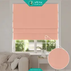 پرده رومن کتان مات رنگ گلبهی روشن - پرده شاپ