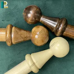 چوب پرده چوبی مدل ریلنا رنگ قهوه ای سوخته - پرده شاپ