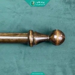 چوب پرده چوبی مدل ریلنا رنگ قهوه ای سوخته - پرده شاپ