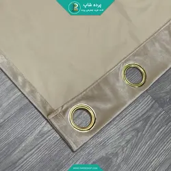 پرده پانچی مخمل براق کلاسیک رنگ کرم - پرده شاپ