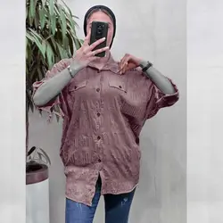 شومیز زنانه ابروبادی آستین کیمونو رنگ بنفش