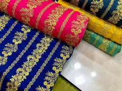 پارچه ساتن مجلسی کارشده با پولک و سیم mb113