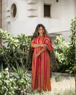 ماکسی ساتن زنانه مدل آستین سه ربع mp106