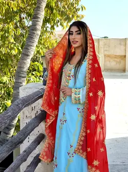 ماکسی بلند و گشاد دخترانه رنگ آبی پاستیلml113