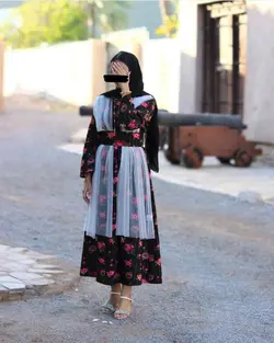 لباس مجلسی پوشیده گلدار با تور سفید mp109