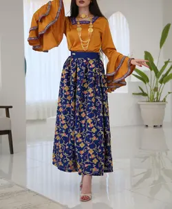 بلوز دامن مجلسی آستین کلوش mp119