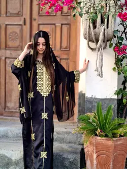 لباس مجلسی مشکی طلایی  ml118