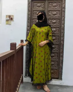 ماکسی بلند گلدار با رویه توری MP111