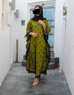 ماکسی بلند گلدار با رویه توری MP111