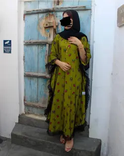 ماکسی بلند گلدار با رویه توری MP111