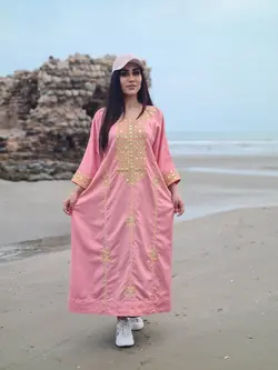 پیراهن اسپرت پوشیده گلبهی  ml119