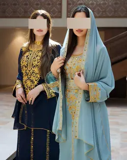 ست پیراهن و شال مجلسی گلابتون‌ دوزی شدهmp123