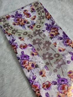 لباس عربی با تم بنفش رنگ مدل نگین‌کاری طرحدارpn115