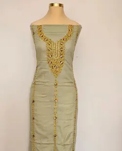 لباس بندری نخی شیک مدل آینه ای رنگ سبز روشن ml144