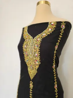 لباس بندری نخی شیک مدل آینه ای رنگ مشکی ml140