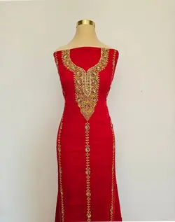 لباس بندری نخی شیک مدل آینه ای رنگ قرمز ml136